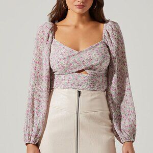 Astr Floral Long Sleeve Blouse